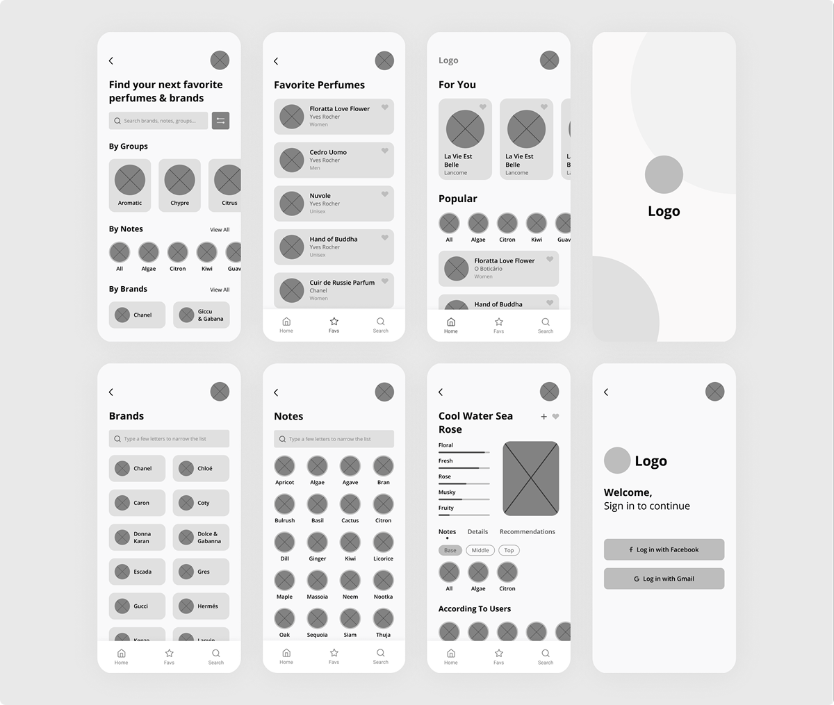 perfumy app design